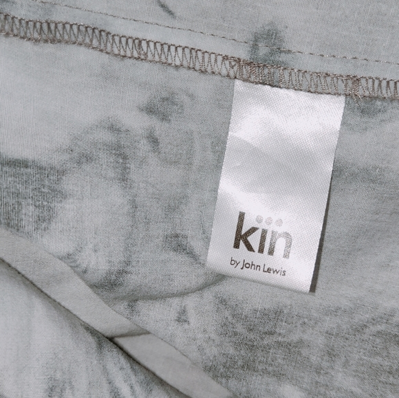 Kin Grey Dress Size UK 12 Marble Print Oversized Lagenlook Pockets Cotton Artsy - Picture 8 of 9